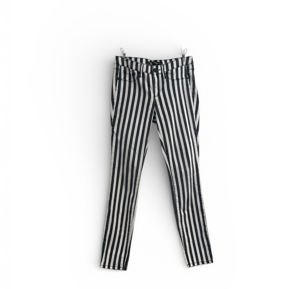 Kardashian Kollection Kourtney‎ Striped Jeggings Size 6 Party Chic Black White